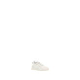 Fendi White Calf Leather Bos Taurus Athletic Sneakers